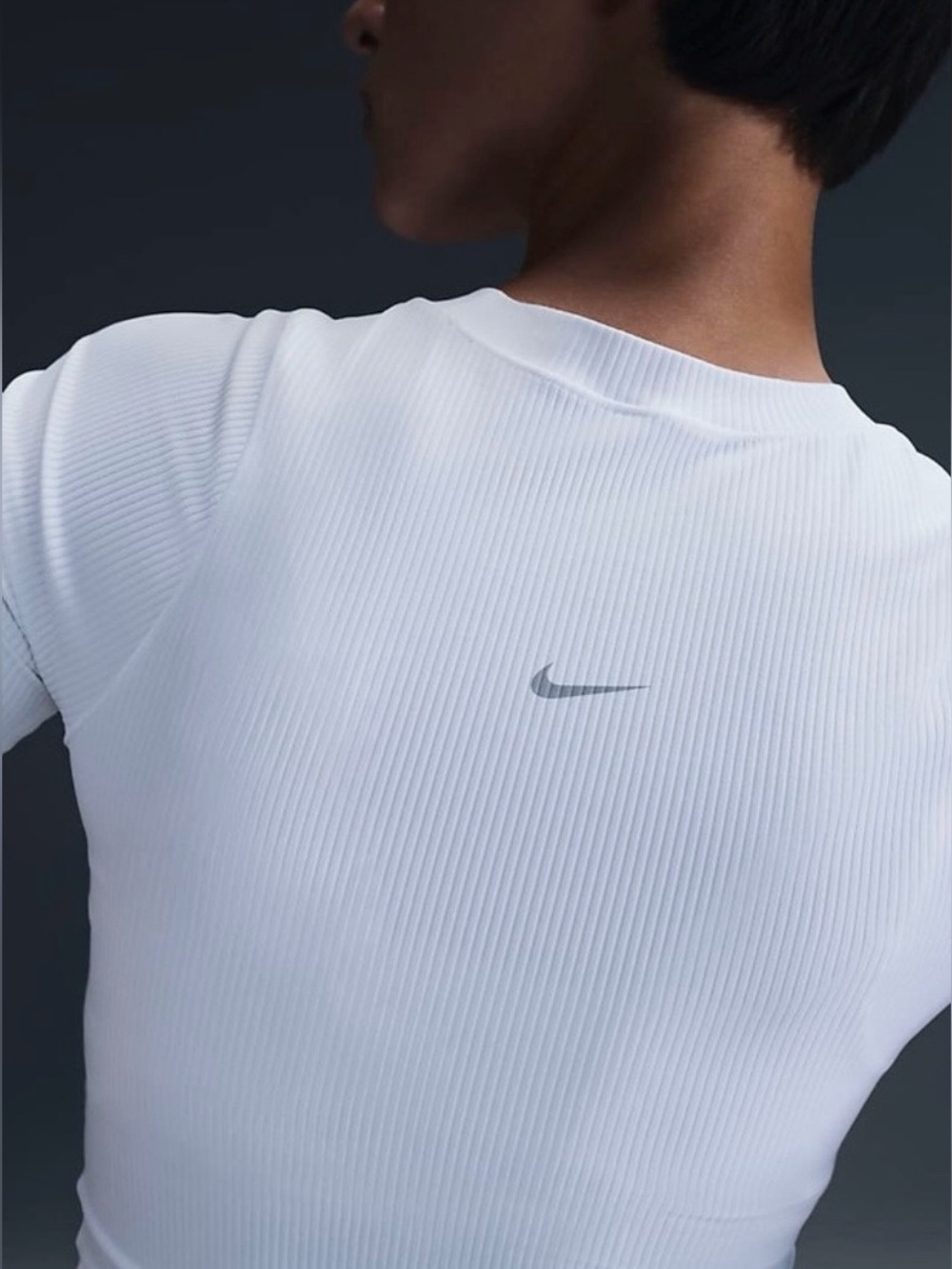 NEW! Women’s Nike Zenvy Rib Dri-FIT Cropped Training Short-Sleeve Top - Size XS - Picture 2 of 9